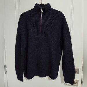 Zara Men's Wool Alpaca Blended Half Zip Sweater - Size L